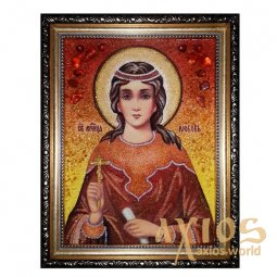Янтарная икона Святая мученица Любовь 15x20 см - фото