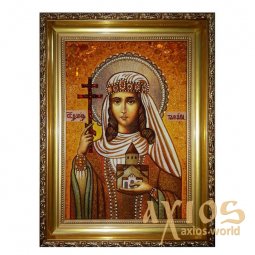 Янтарная икона Святая благоверная Тамара Царица Грузинская 40x60 см - фото