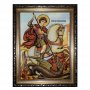 Янтарная икона Святой Георгий Победоносец 40x60 см