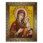 Янтарная икона Пресвятая Богородица Тихвинская 40x60 см