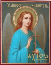 Писаная Икона Ангела Хранителя 12х8 см - фото