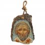 Икона Святого Николая, писаная на камне, яичная темпера, позолота,  24х19 см