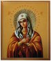 Икона Пресвятая Богородица Умиление (средняя), МДФ, шпон (ясень), шпонки, полиграфия, лак, 12х20 см
