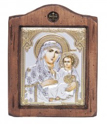Икона Божья Матерь Иерусалимская, Итальянский оклад №2, 13х17 см, дерево ольха - фото