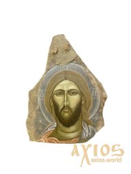 Икона писаная на камне Спаситель 45х32м - фото
