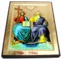 Икона Святая Троица Новозаветная в позолоте Греческий стиль 17x23 см
