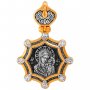 Образок Казанская Икона Божией Матери. Святитель Николай, серебро с позолотой, 35х45 мм, Е 8674
