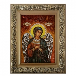 Янтарная икона Святой Ангел Хранитель поясной 60x80 см - фото