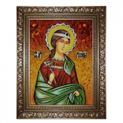 Янтарная икона Святая мученица Руфина Кесарийская 40x60 см - фото