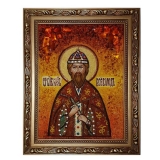Янтарная икона Святой благоверный князь Всеволод 15x20 см