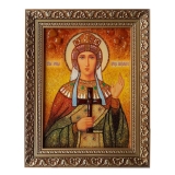 Янтарная икона Святая мученица царица Александра 15x20 см