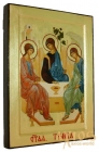 Икона Святая Троица преподобного Андрея Рублева Греческий стиль в позолоте 13x17 см без шкатулки