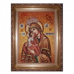 Янтарная икона Пресвятая Богородица Цареградская 30x40 см - фото