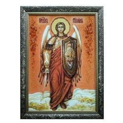 Янтарная икона Святой Архистратиг Михаил 80x120 см Янтарная икона Святой Архистратиг Михаил 80x120 см - фото