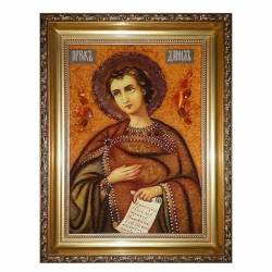Янтарная икона Святой пророк Даниил 80x120 см - фото