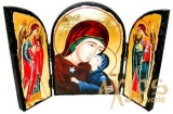 Икона под старину Святая Анна Складень тройной 14x10 см