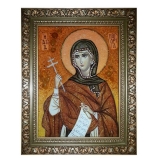 Янтарная икона Святая мученица Маргарита (Марина) 15x20 см