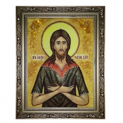 Янтарная икона Святой Алексий Человек Божий 80x120 см - фото