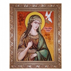 Янтарная икона Святая великомученица Ирина 15x20 см Янтарная икона Святая великомученица Ирина 15x20 см - фото