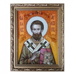 Янтарная икона Святитель Архипп 60x80 см - фото