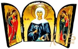 Икона под старину Святая мученица Валерия Палестинская Складень тройной 14x10 см - фото