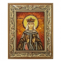 Янтарная икона Святая Милица Сербская 15x20 см - фото