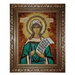 Янтарная икона Святая Серафима Римская 80x120 см Янтарная икона Святая Серафима Римская 80x120 см - фото