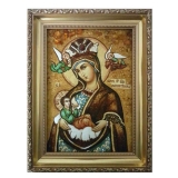 Янтарная икона Пресвятая Богородица Млекопитательница 30x40 см