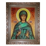 Янтарная икона Святая великомученица Злата 30x40 см