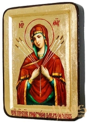 Икона Пресвятая Богородица Умягчение злых сердец Греческий стиль в позолоте 17x23 см - фото