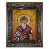 Янтарная икона Святой Спиридон Тримифунтский 60x80 см