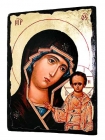 Икона под старину Пресвятая Богородица Казанская с позолотой 7x10 см