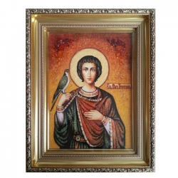 Янтарная икона Святой мученик Трифон 30x40 см - фото
