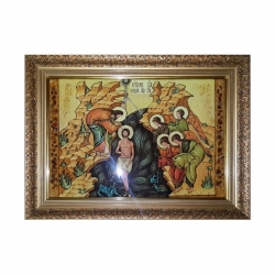 Янтарная икона Крещение Господа Иисуса Христа 40x60 см Янтарная икона Крещение Господа Иисуса Христа 40x60 см - фото