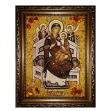 Янтарная икона Пресвятая Богородица Всецарица 15x20 см