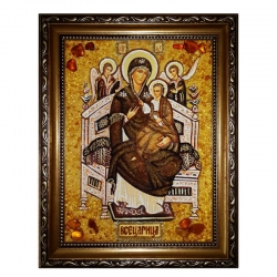 Янтарная икона Пресвятая Богородица Всецарица 40x60 см - фото