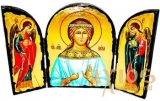 Икона под старину Святая мученица Вера Складень тройной 14x10 см