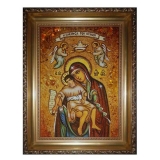 Янтарная икона Пресвятая Богородица Милостивая 30x40 см