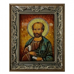 Янтарная икона Святой Апостол Симон Зилот 30x40 см - фото