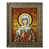 Янтарная икона Святая мученица Кириена 30x40 см
