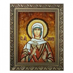 Янтарная икона Святая мученица Кириена 15x20 см - фото