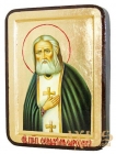 Икона Преподобный Серафим Саровский Чудотворец Греческий стиль в позолоте 21x29 см