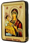 Икона Преподобная Богородица Троеручица Греческий стиль в позолоте 13x17 см без шкатулки