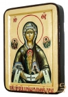 Икона Пресвятая Богородица В родах Помощница Греческий стиль в позолоте 13x17 см без шкатулки
