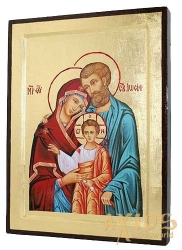 Икона Святое семейство в позолоте Греческий стиль 30x40 см - фото