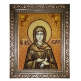 Янтарная икона Преподобная Мелания 15x20 см