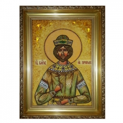 Янтарная икона Святой благоверный князь Ярополк 60x80 см - фото