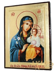 Икона Пресвятая Богородица Неувядаемый Цвет Греческий стиль в позолоте 13x17 см без шкатулки - фото