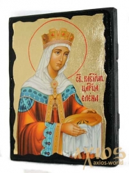 Икона под старину Святая равноапостольная Царица Елена с позолотой 21x29 см - фото