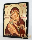Икона под старину Пресвятая Богородица Владимирская с позолотой 7x10 см